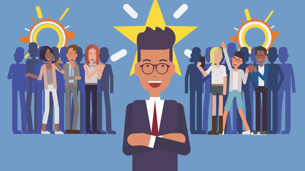 Land Your Dream Job in the Event Industry - Illustration of a job seeker standing out from the crowd, surrounded by event-related icons, representing insider tips and strategies for success in the event industry job market.-Future of Events - Illustration of a virtual conference with attendees interacting digitally, representing the evolving landscape of events.