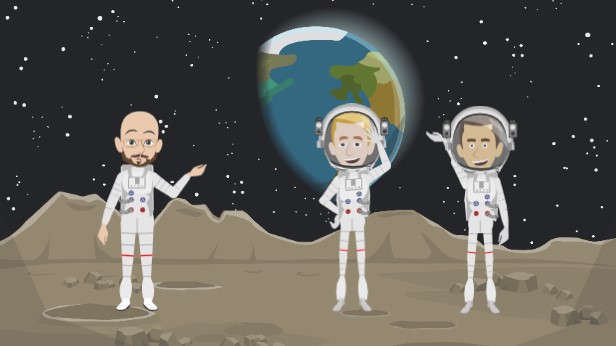 Deepfake picture of me and my team on the moon