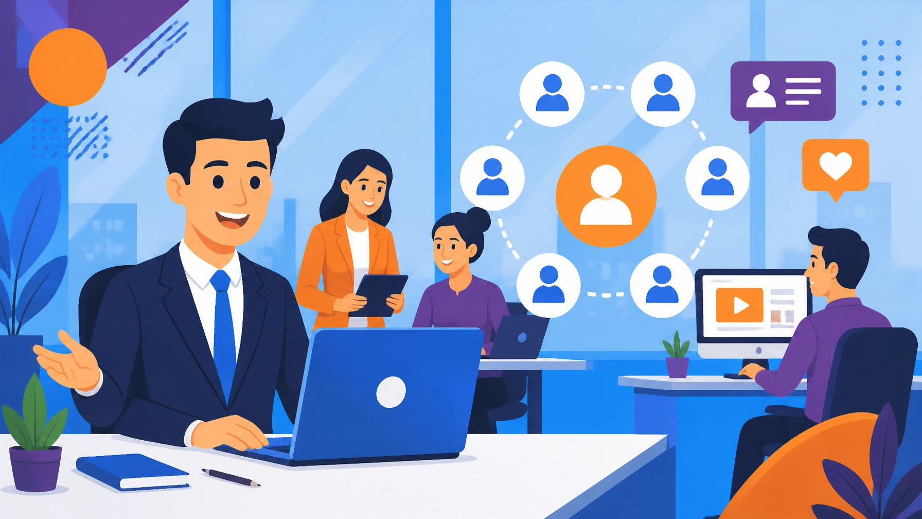 Illustration showing a structured sales recruitment workflow used by Zest City, a UK digital recruitment agency