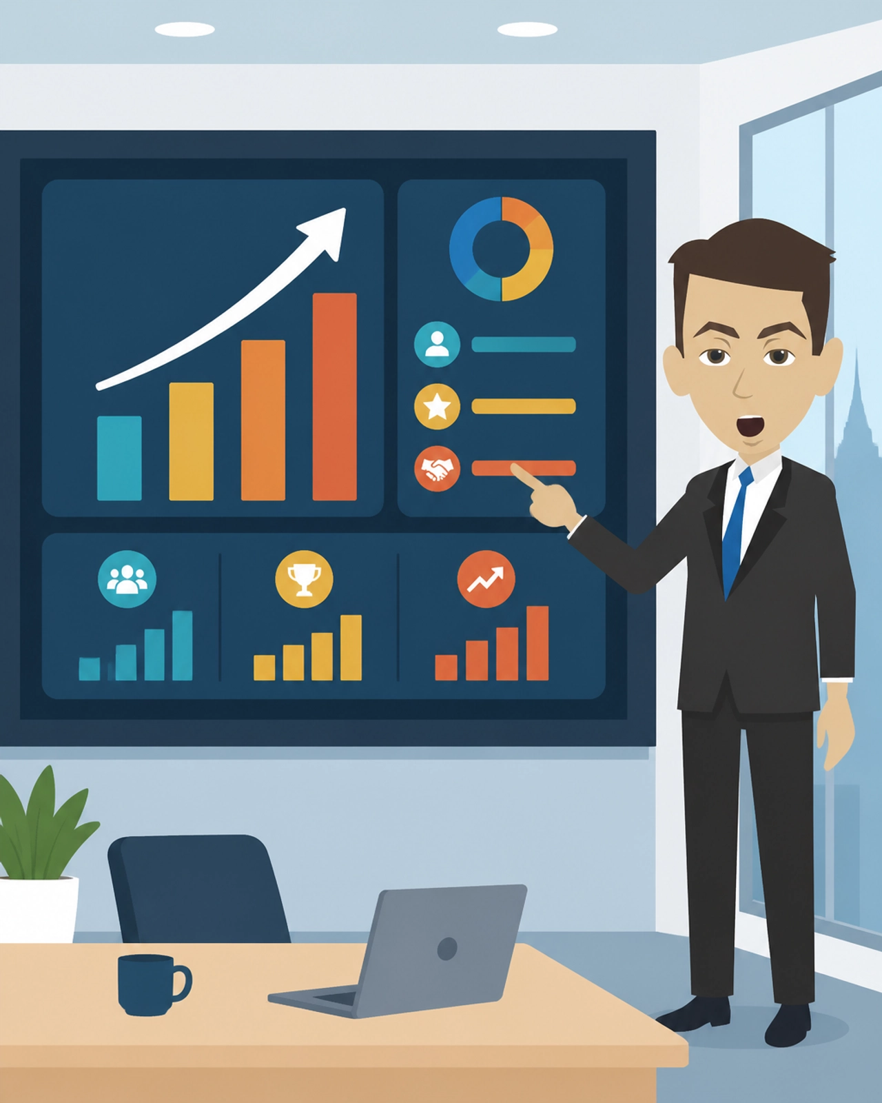 Digital marketing professional reviewing sponsor ROI metrics on a custom event app dashboard — Zest City