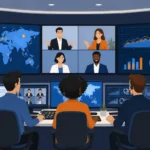 Step-by-step workflow diagram for virtual event creation 2026 showing objective mapping, specialist sourcing, platform configuration, speaker coaching, and live execution